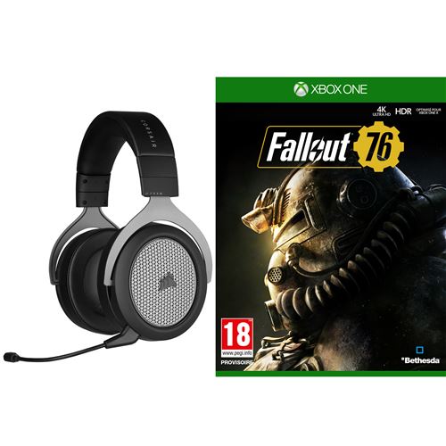 Pack Casque Gaming sans fil Wifi Corsair HS75 XB Noir + Fallout 76 Xbox One