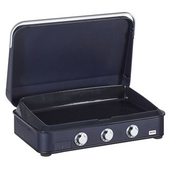 Plancha Eno Sign 80 Gaz 3 brûleurs avec capot 4800 W Bleu