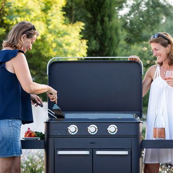 Plancha Eno Sign 80 Gaz 3 brûleurs avec capot 4800 W Bleu