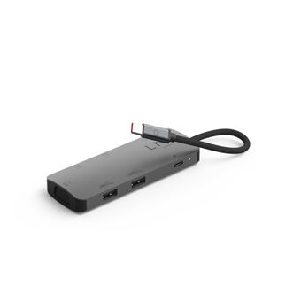 Hub USB-C LinQ Multiport 7 en 1 Pro Triple display Gris
