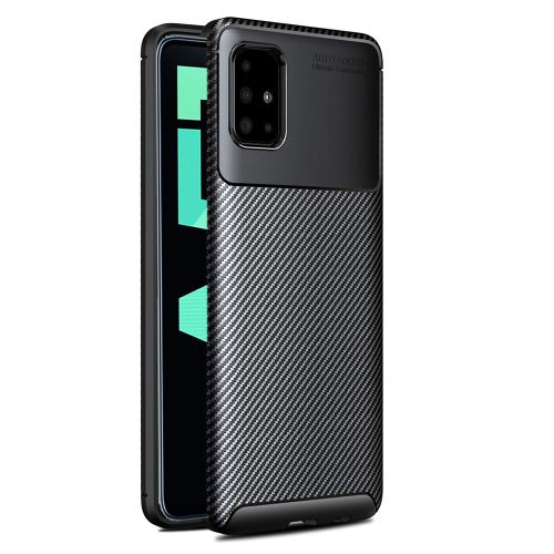 Coque brossée noire Samsung Galaxy A51 NEW Carbon Fiber Antichoc - Accessoires Pochette Case nouveau Galaxy A51 2019 / 2020