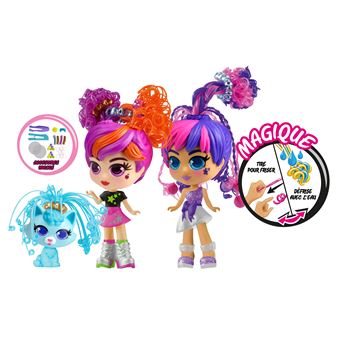 2 Poupées cheveux magiques Silverlit Curligirls et leur animal de compagnie