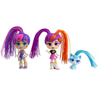 2 Poupées cheveux magiques Silverlit Curligirls et leur animal de compagnie