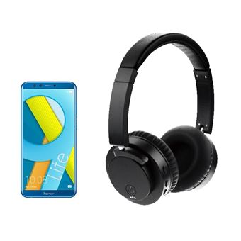 Pack Smartphone Honor 9 Lite Double SIM 64 Go Bleu + Casque Bluetooth X60 Noir avec Suppression active du bruit - 1