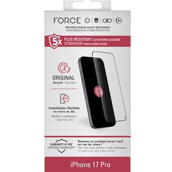 Protection d'écran Forceglass 2,5D Original Transparent pour iPhone 17 Pro - 1