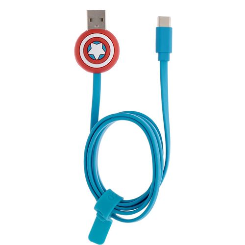 Câble de données USB Type C Miniso Marvel Bleu Design Captain America 100 cm