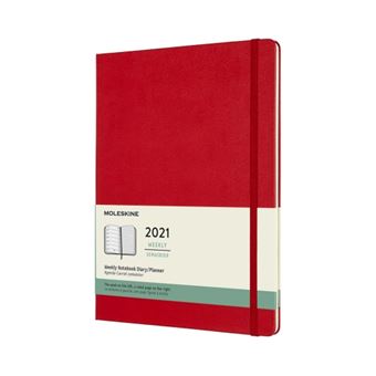Agenda-carnet 2021 semainier Moleskine Rigide très grand format Rouge