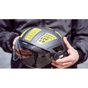 Abus HYBAN 2.0 ACE Casque de v/élo Mixte-Adulte Mittelgro/ß Noir velout/é