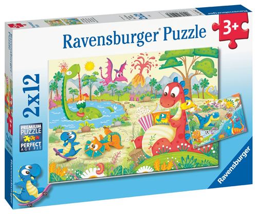 Puzzle Enfant 2X12 Pièces Ravensburger Mes Dinos Préférés