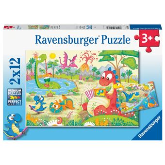 Puzzle enfant 2x12 pièces Ravensburger Mes dinos préférés