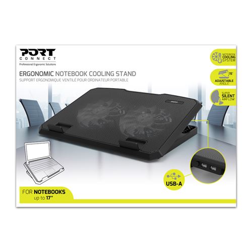 Support Port ergonomique ventilé pour ordinateurs portables jusqu'à 17  Noir - Support pour ordinateur - Achat & prix