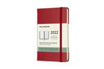 Agenda semainier Moleskine Format de poche Couverture rigide 2022 Rouge Ecarlate