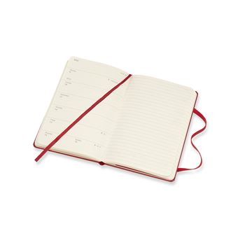 Agenda semainier Moleskine Format de poche Couverture rigide 2022 Rouge Ecarlate