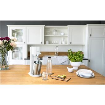 Machine à Eau Pétillante SodaStream DUO Blanc - Pack Avec 2 Carafes En Verre Et 2 Bouteilles Fuse