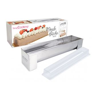 Moule bûche inox ScrapCooking avec un insert offert Argent