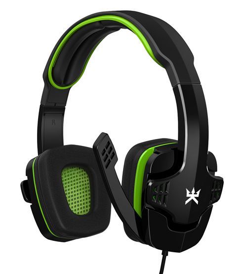 Casque Gaming Alpha Omega Players Eole C19 Noir et vert pour Xbox One