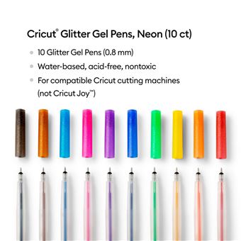 Stylos à encre gel pailleté pour machines de découpe Cricut Explore et Maker Arc-en-ciel