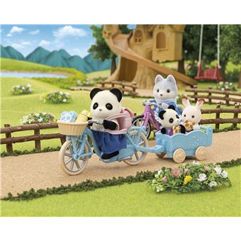 Poupée Sylvanian Families La Fille Panda, Son Velo Et Sa Remorque