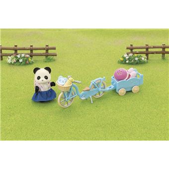 Poupée Sylvanian Families La Fille Panda, Son Velo Et Sa Remorque