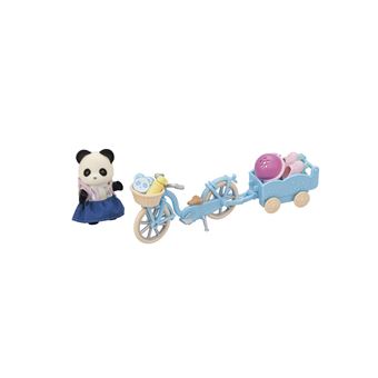 Poupée Sylvanian Families La Fille Panda, Son Velo Et Sa Remorque