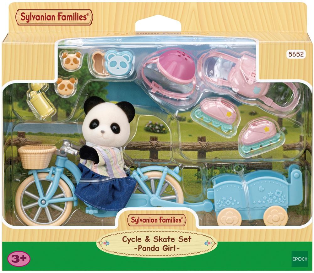 Sylvanian Families - La Famille Panda - 4 Figurines Articulées Avec Vêtements Amovibles - Jouet 3 Ans Et +