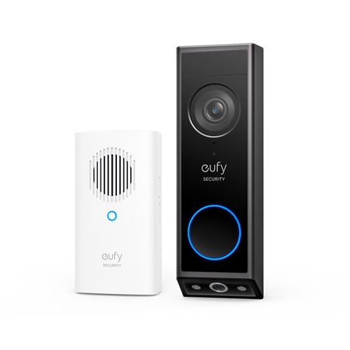 Sonnette vidéo sans fil 2K Eufy E340 Noir