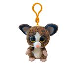 Porte-clés en peluche Ty Beanie Boo's Clip Binky Le Galagos Marron et Blanc