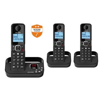 Alcatel F890 Voice Duo Noir EU Telephone sans fil repondeur avec Combine  supplementaire. Blocage d'appel Premium