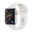 Apple Watch Series 4 Cellular 40 mm Boîtier en Aluminium Argent avec Bracelet Sport Blanc