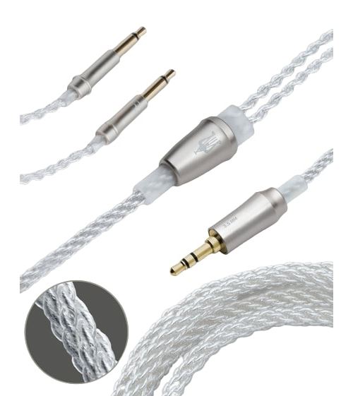 Câble Upgrade asymétrique Meze audio mono 3,5 mm à 3,5 mm Cuivre plaqué Argent - Meze Audio