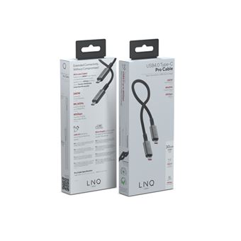 Câble USB LinQ 4 Pro Type C 0,3 m Noir