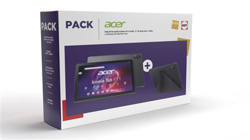 Pack Tablette tactile Acer Iconia Tab P11 11 Wifi 8Go 128 Go Noir + Etui de protection