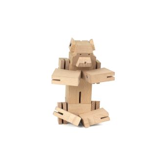 Jeu de construction Kikkerland Cube en bois articulé Ours