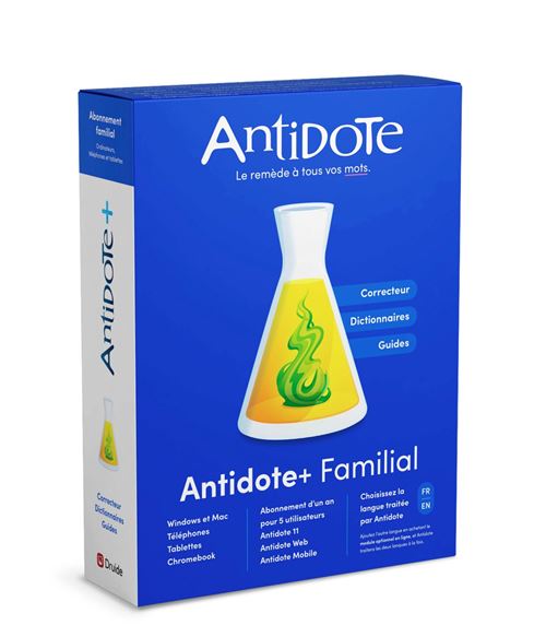 Antidote+ Familial Antidote 11 + Antidote Web + Antidote Mobile 1 an pour PC ou Mac