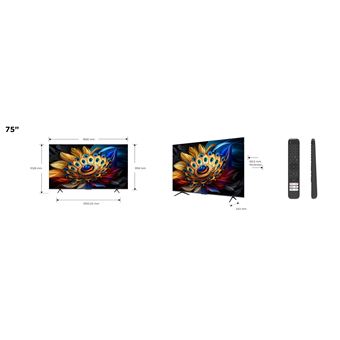 TV LED Tcl 75C69B 190 cm 4K UHD 2024 Aluminium brossé