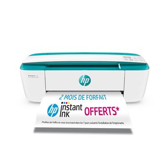 10€49 sur Imprimante tout-en-un HP Deskjet 3762 Jet d'encre couleur Copie  Scan Blanc 4 mois d' Instant ink inclus - Imprimante multifonction - Achat  & prix