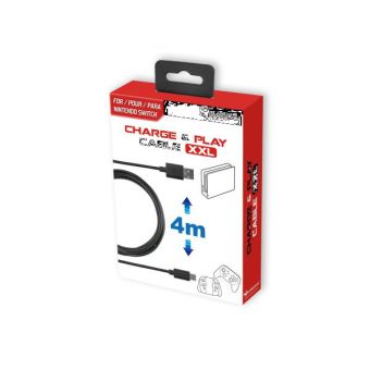 Câble de recharge type C Subsonic 4m pour accessoires Nintendo Switch Lite Noir