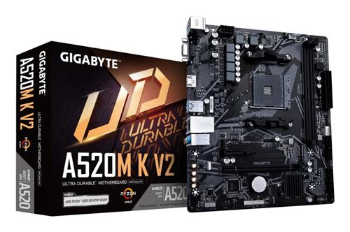 Carte mère Gigabyte A520M K V2 micro ATX Socket AM4 Chipset AMD A520