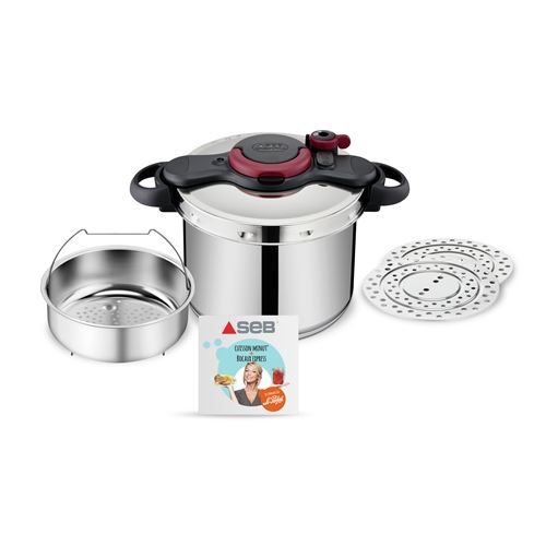 Autocuiseur Seb ClipsoMinut' Easy 9 L avec Kit Stérilisation et livre de recettes Bocaux Express