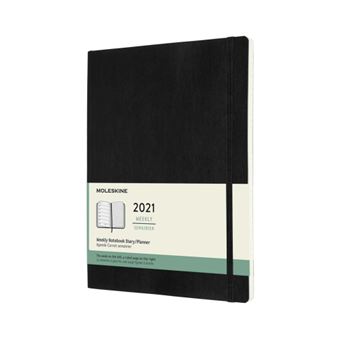 Agenda-carnet 2021 semainier Moleskine Souple très grand format Noir