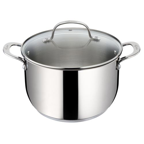 Marmite Lagostina Evelia 22 cm Inox avec couvercle en verre