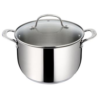 Marmite Lagostina Evelia 22 cm Inox avec couvercle en verre - 1