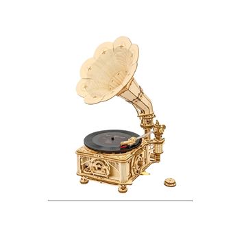 Maquette en bois Rokr Classical Gramophone Electric Rotate Mode Lamp Hand