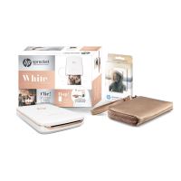 Pack Imprimante Photo HP Sprocket Plus Blanc + 1 paquet de 20 papiers photos et 1 pochette