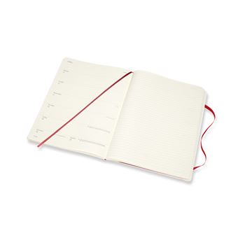 Agenda semainier Moleskine Très grand format Couverture souple 2022 Rouge Ecarlate