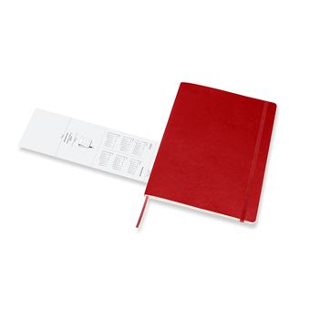 Agenda semainier Moleskine Très grand format Couverture souple 2022 Rouge Ecarlate