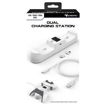 Station de recharge Subsonic pour 2 manettes Dual Sense PS5 Blanc