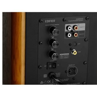 Edifier S1000MKII - Haut-parleurs - étagère - sans fil - Bluetooth - 60 Watt - 2 voies - noir, bois