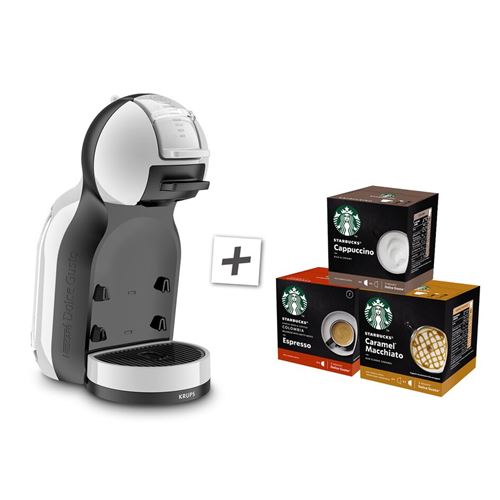 Expresso Krups Nescafé Dolce Gusto Mini Me YY3888FD 1500 W Gris avec 3 boites de capsules Starbucks
