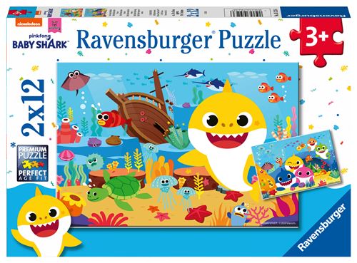 Puzzle enfant Ravensburger Baby Shark Explore l'océan 2x12 pièces